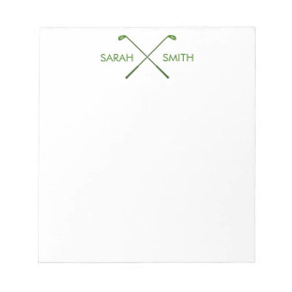 Golf Personalized Custom Name Green Notepad