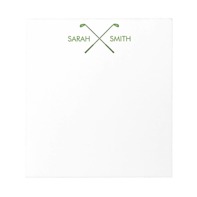 Golf Personalized Custom Name Green Notepad (Front)