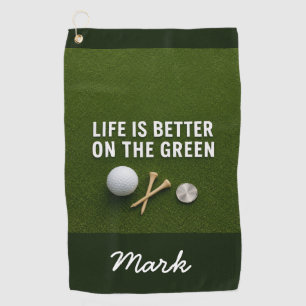 Golf Personalized Golf Saying on Putting Green Towel