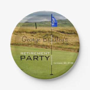 Golf Personalized Retirement Party Paper Plate