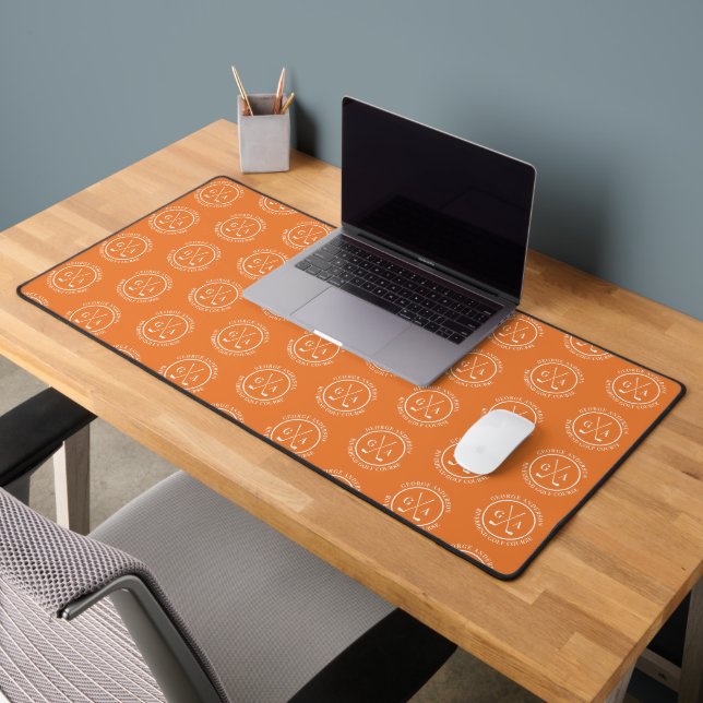 Golf personnalisé Monogramme Orange Nom personnali (Bureau 2)
