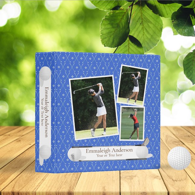Golf Photo Collage Blue Binder (Creator Uploaded)