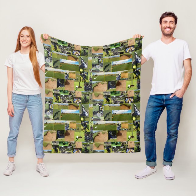 Golf Photo Collage, Fleece Blanket (In Situ)