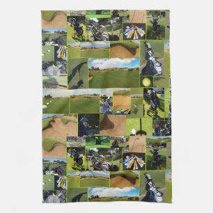 Golf Photo Collage, Kitchen Towel