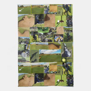 Golf Photo Collage, Kitchen Towel