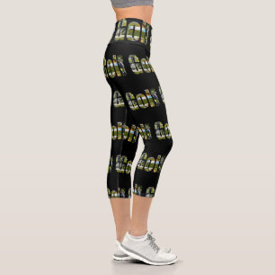 Golf Photo Collage Logo Capri Leggings,