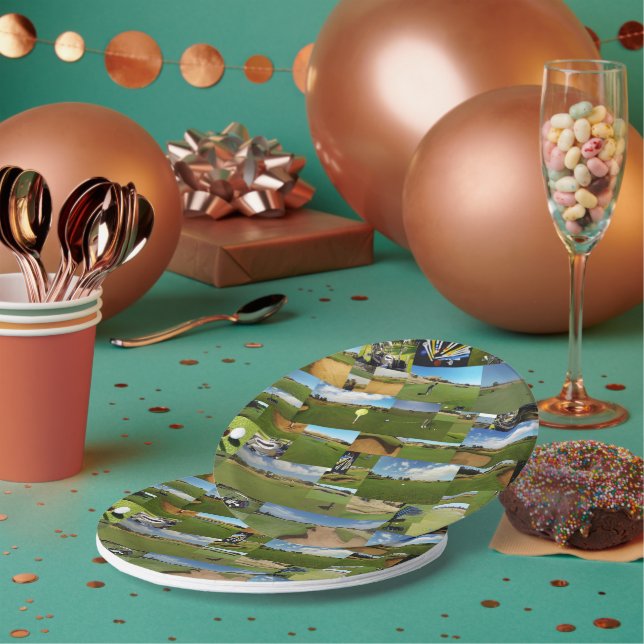 Golf Photo Collage, Paper Party Plates (Multi)