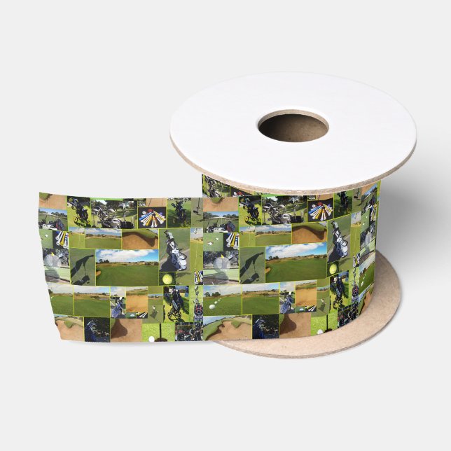 Golf Photo Collage, Satin Ribbon (Spool)