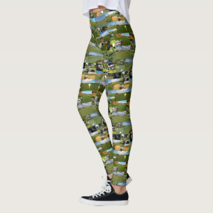 Golf, Photo Collarge, Dames Leggings