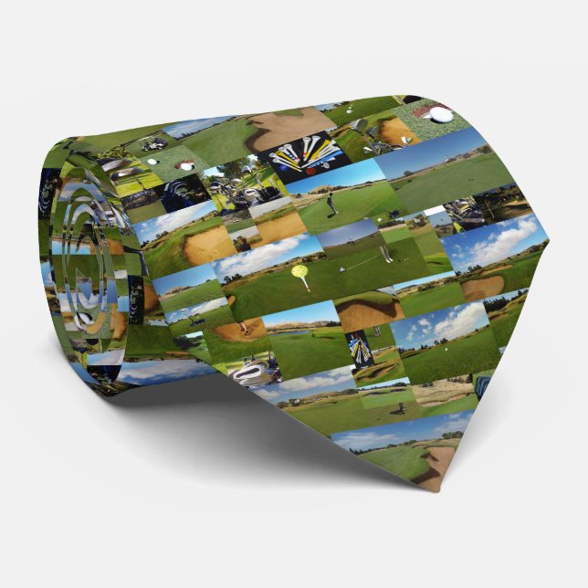 Golf, Photo Collarge,  Neck Tie (Rolled)