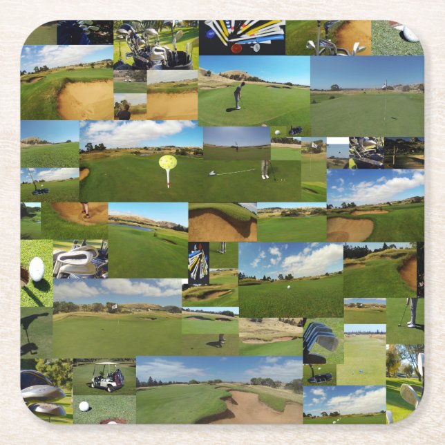 Golf, Photo Collarge,  Paper Coaster (Front)