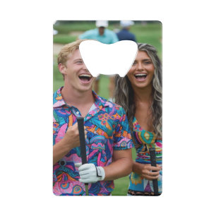 Golf Photo Customize Personalize Credit Card Bottle Opener