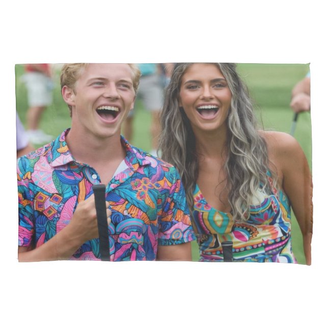 Golf Photo Customize Personalize Pillowcase (Front-Left)