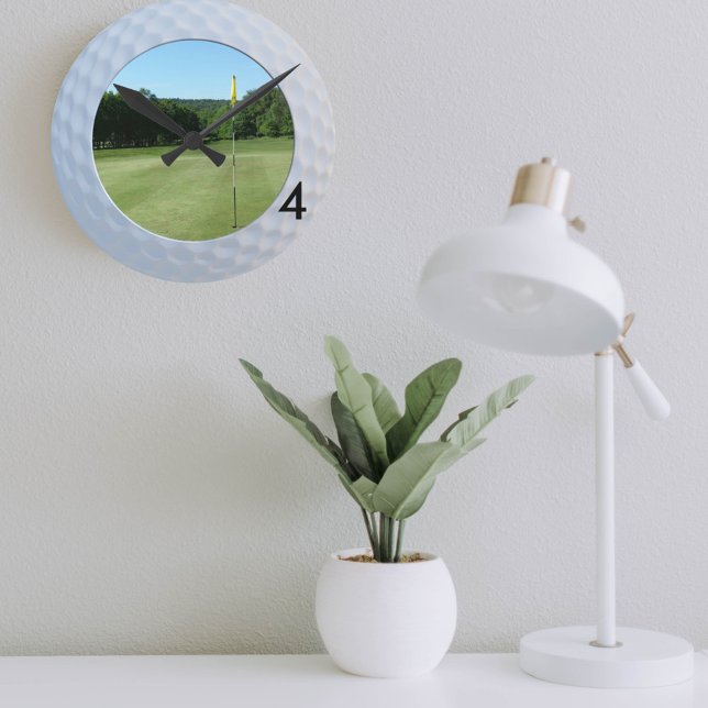 Golf Photo Toujours Fore Funny Horloge pour les go (Also available in other styles)