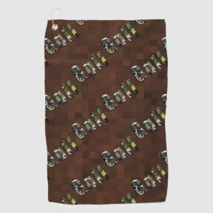 Golf Picture Logo On Brown, Towel