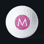 Golf Pink Simple Monogram Initial Sparkly Golf Balls<br><div class="desc">Bright Bubblegum Pink Faux Glitter Design on Custom-Printed Golf Balls with a Modern Monogram Initial,  perfect gift for the ladies and girls golf lovers,  or for a golf baby shower or gender reveal.</div>