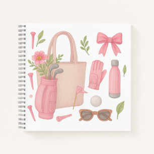 Golf Pink themed for Woman Golfer who love Golfing Notebook