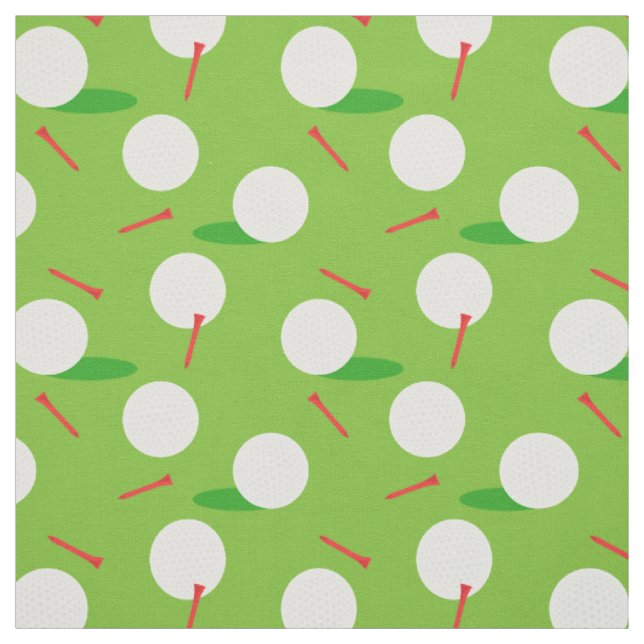 Golf Player Balls, Tees and Holes Fun Fabric (Swatch)