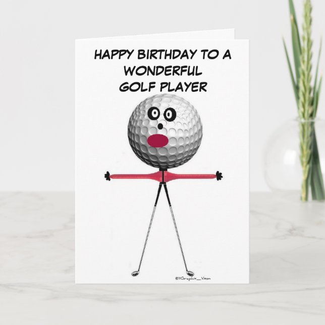 Golf Player Birthday Card (Front)