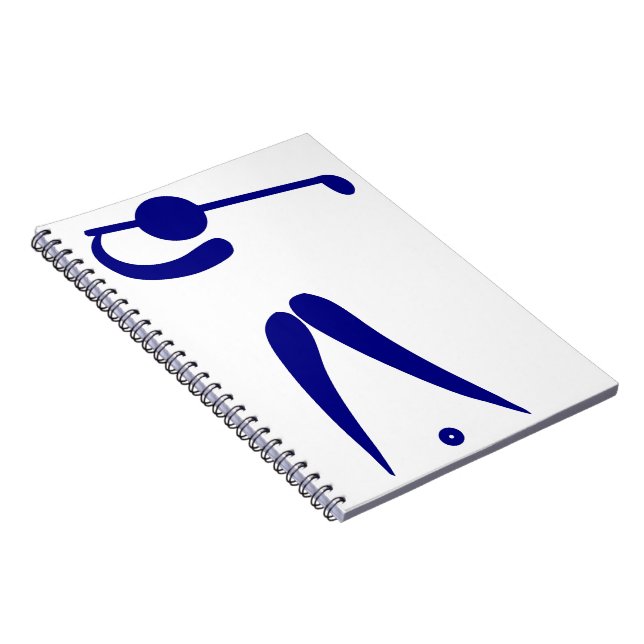 Golf Player Blue White Sports, add text and colour Notebook (Right Side)