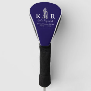 Golf Player Classic Golfer Monogram Blue Golf Head Cover