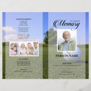 Golf Player Funeral Template