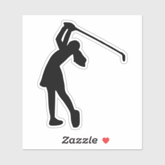 Golf player girl silhouette design