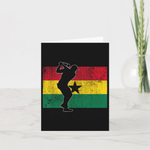 Golf Player Golfer Ghanaian Flag Ghana Card
