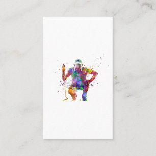 Golf player in watercolor business card