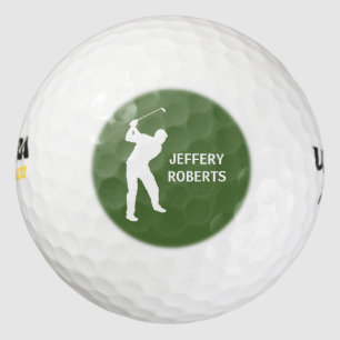 Golf Player Logo with Custom Monogram Name Balls
