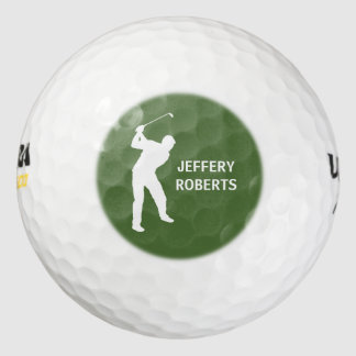 Golf Player Logo with Custom Monogram Name Balls