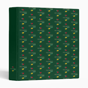 Golf player monogram all over green binder