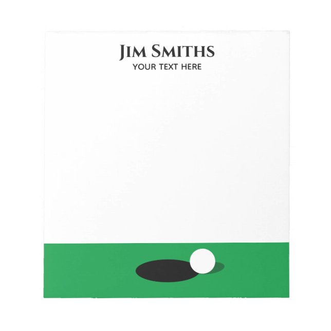Golf player notepad - custom golfing gift ideas (Front)