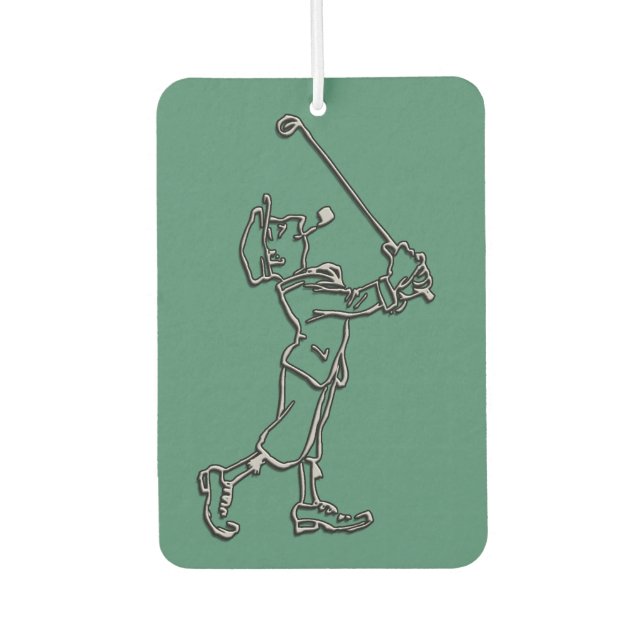 Golf Player outline design ~ editable background Air Freshener (Front)