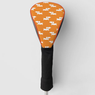 Golf Playing Dachshund Mom Orange Head Cover