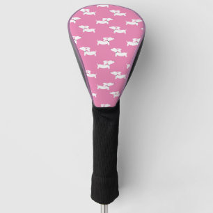 Golf Playing Dachshund Mom Pink  Golf Head Cover