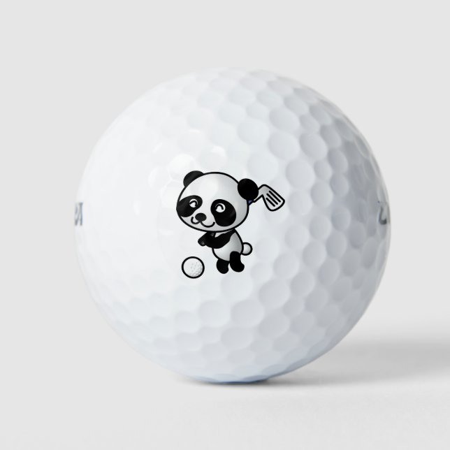 Golf Playing Panda Golf Balls (Front)