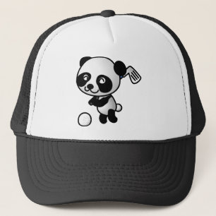 Golf Playing Panda Trucker Hat