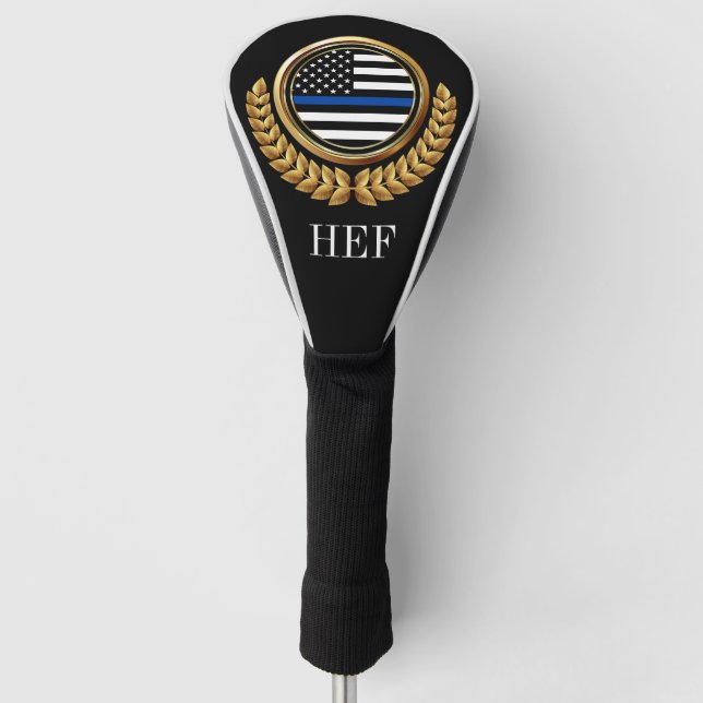 Golf Police Thin Blue Line Monogram Head Cover (Front)