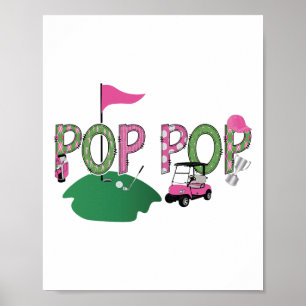 Golf Pop Pop Hole In One Golf 1st Birthday Party  Poster