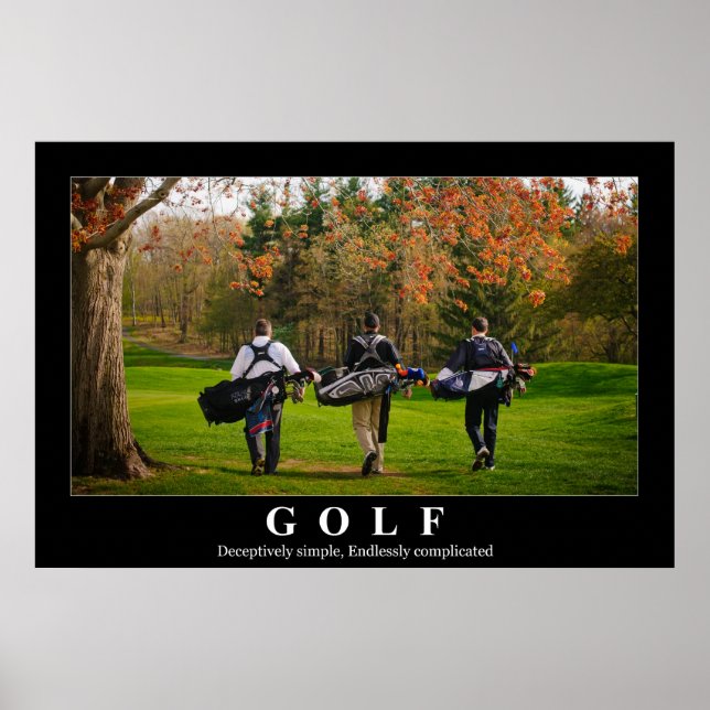 Golf poster featuring three friends walking toward (Front)