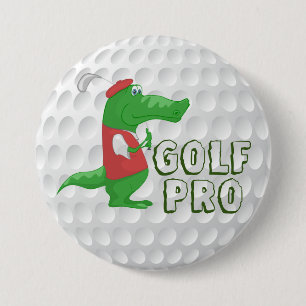 Golf Pro Alligator 3 Inch Round Button