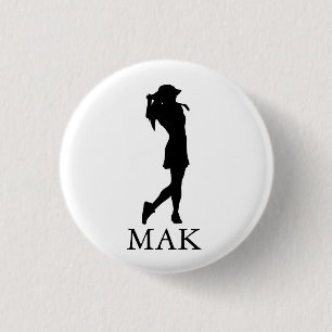 Golf Pro Woman stylish personalized custom 1 Inch Round Button