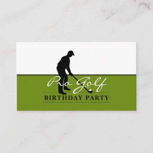 Golf Professional, Birthday Party Ticket Enclosure Card (Front)