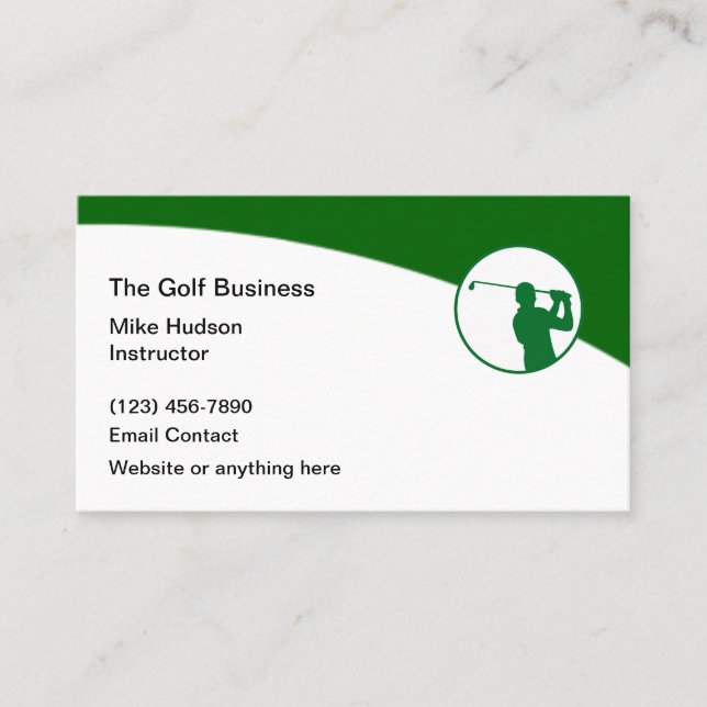 Golf Professionnel Carte de visite moderne (Devant)
