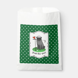 Golf Pug Playing Golf (black) Cute Dog Funny Favour Bag