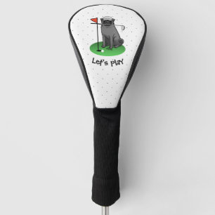 Golf Pug Playing Golf (black) Cute Dog Funny Golf Head Cover