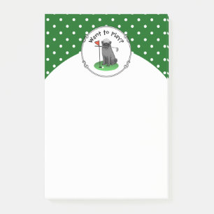 Golf Pug Playing Golf (black) Cute Dog Funny Post-it Notes