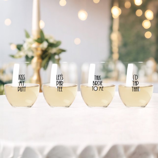 Golf Pun Glass Set (Insitu (Wedding))