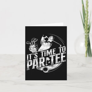 Golf Pun Vintage It's Time To Par Tee Card